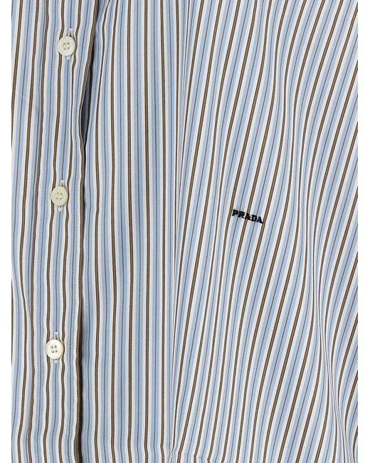 Prada Gray Striped Shirt