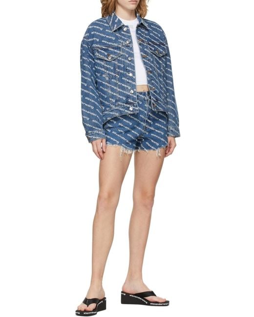 Alexander Wang Blue Bite Logo Shorts