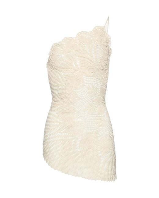Magda Butrym Lace Crochet One Shoulder Dress in White | Lyst