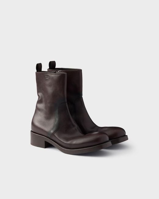 Prada Brown Ankle Boots