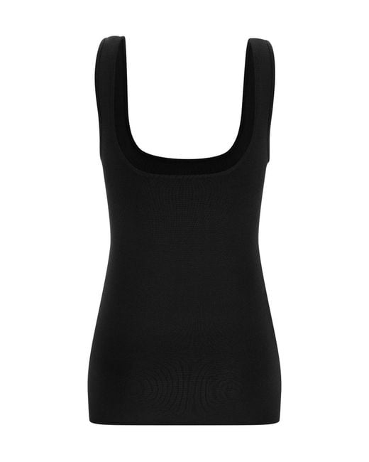 Entire studios Black Fitted Square-Neck Top