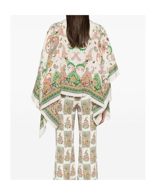 Etro White Printed Cloak