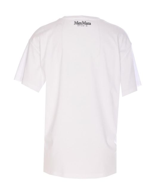 Max Mara White Floral-Print T-Shirt