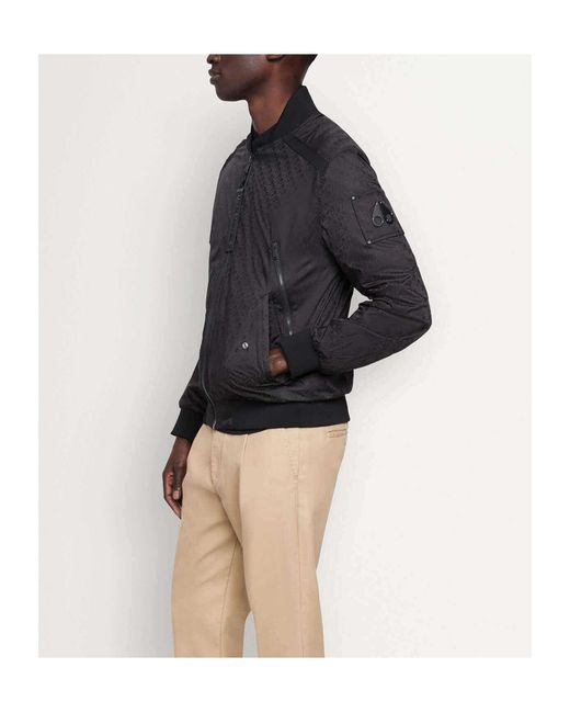 Moose Knuckles Black Courville Zip-Up Bomber Jacket for men