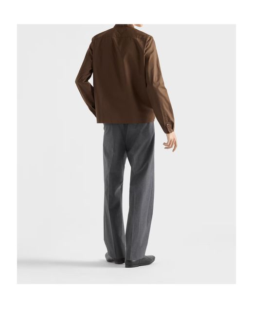 Prada Brown Long-Sleeved Button-Up Shirt for men