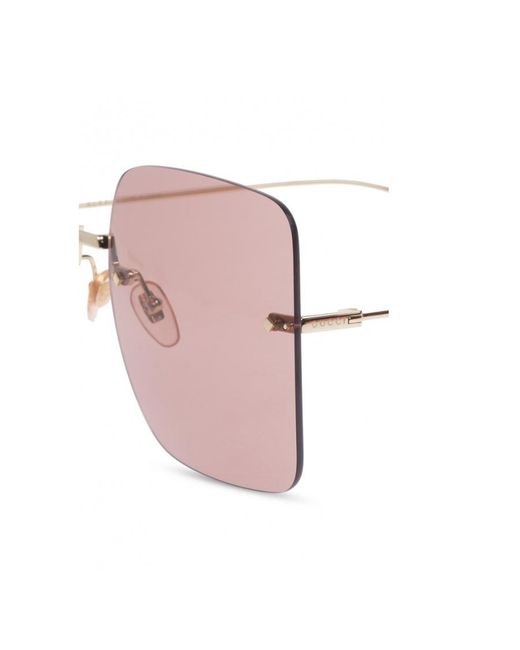 Gucci Pink Eyewear Square Frame Sunglasses