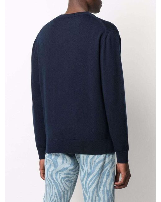 KENZO Blue Tiger Logo-Patch Jumper for men