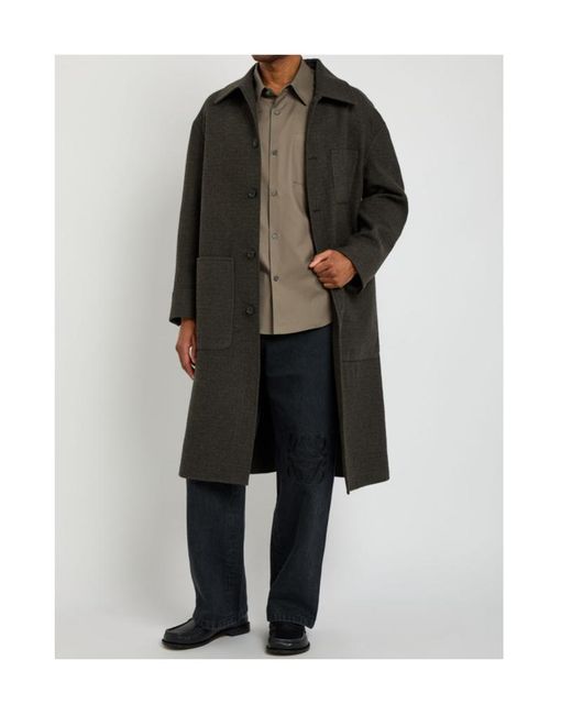 Loewe Black Anagram Houndstooth Wool And Silk-Blend Coat for men