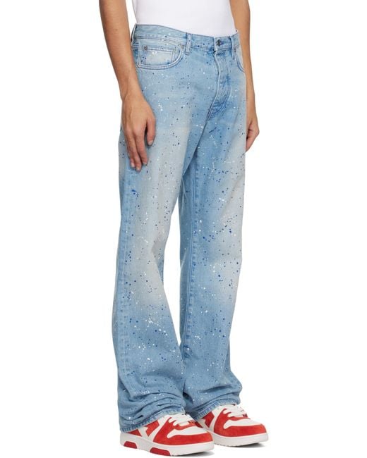 Off-White c/o Virgil Abloh Blue Paint Relaxed Jeans for men