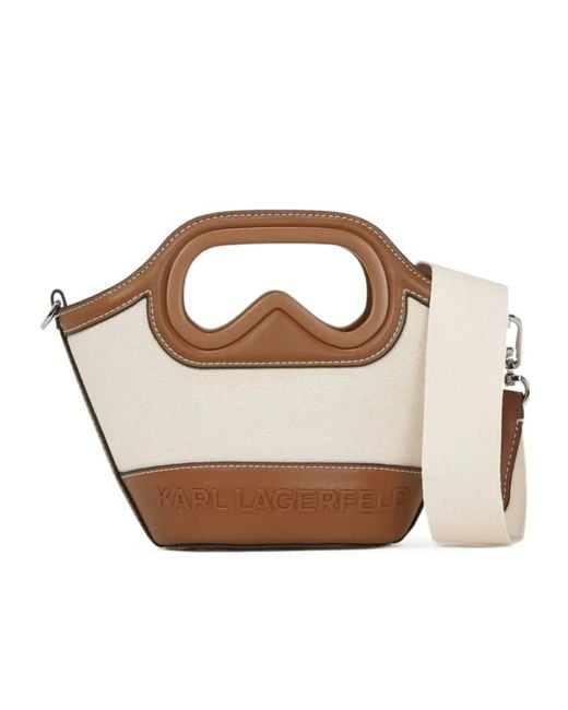 Karl Lagerfeld White Mini K/Aviator Tote Bag