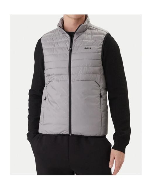Boss Gray Quilted Sleeveless Gilet for men