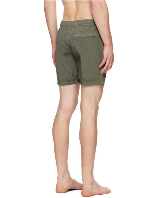 Stone Island Gray Compass Patch Swim Shorts for men