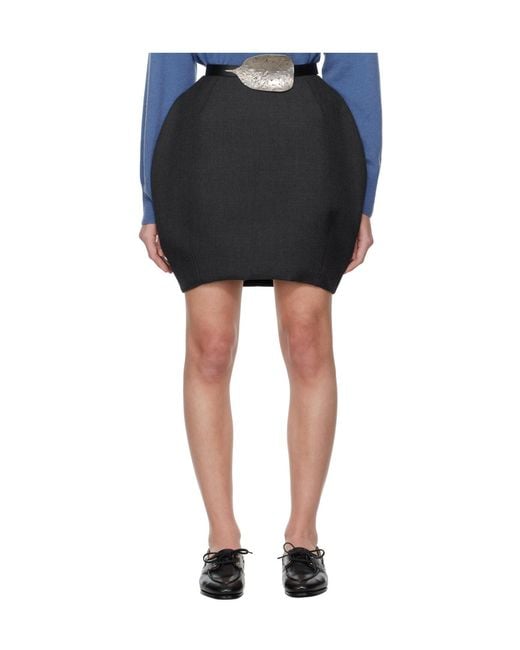 Bally Black Wool-Blend Mini Skirt