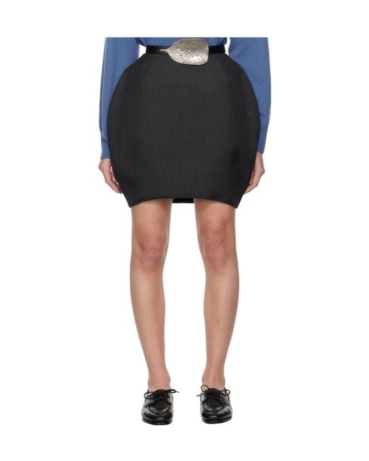 Bally Black Wool-Blend Mini Skirt