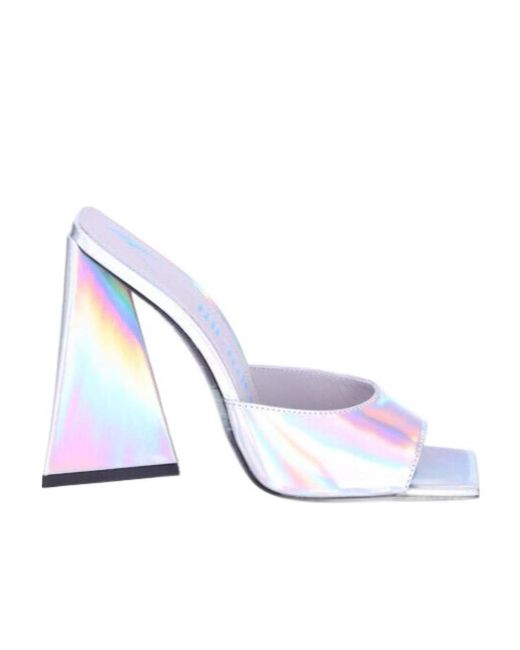 The Attico White The Devon Square Toe Slip-On Mules