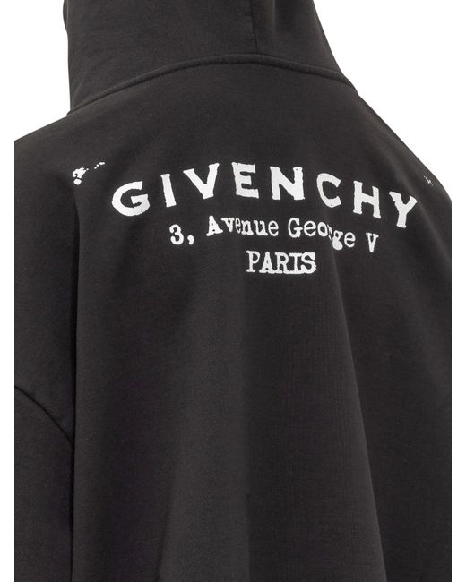Givenchy Black Logo Printed Oversized Hoodie