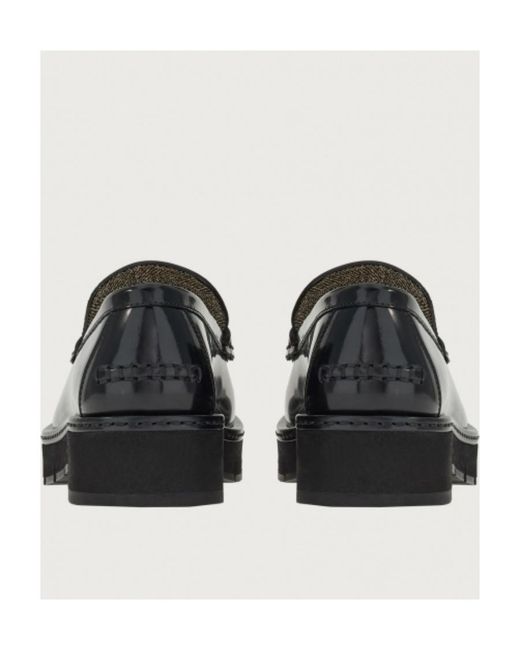 Ferragamo Black Ferragamo Gancini Loafers