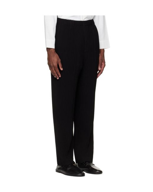 Homme Plissé Issey Miyake Black Pleated Trousers for men