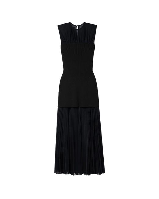 Proenza Schouler Black Sleeveless Layered Pleated Dress
