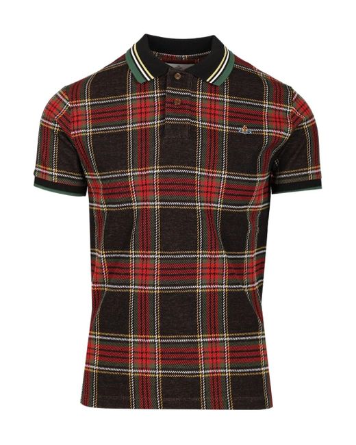 Vivienne Westwood Red Checked Polo Shirt for men