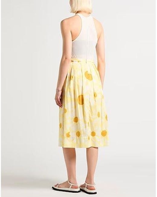Marni Yellow Floral Printed Pleated Skirt