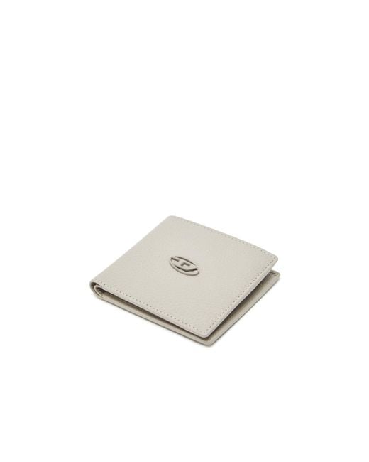 DIESEL Gray Logo-Plaque Leather Wallet for men