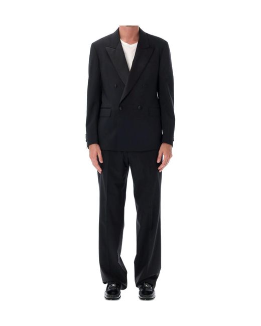 Lardini Black Double-Breasted Tailored Suit for men