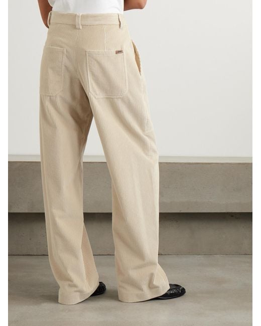 Brunello Cucinelli Natural Belt-Loop Casual Pants