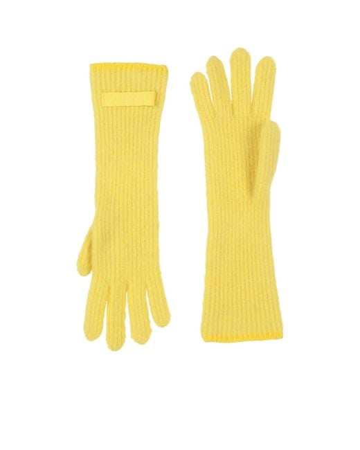 Jacquemus Yellow Simple Knitted Gloves