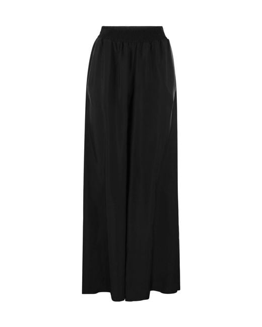 Fabiana Filippi Black Twill Wide-Leg Casual Pants