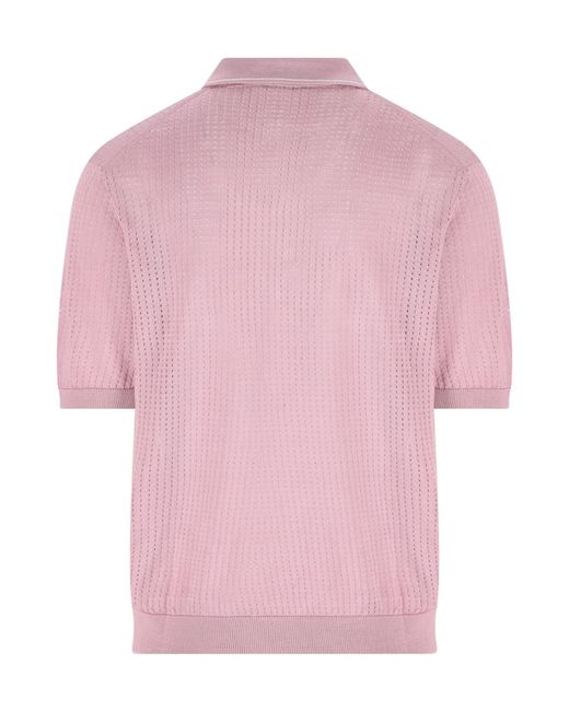 Tagliatore Pink Short-Sleeved Polo Shirt for men