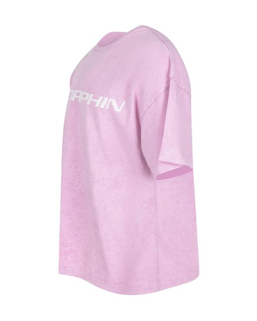 MSGM Pink Crewneck Oversize T-Shirt for men