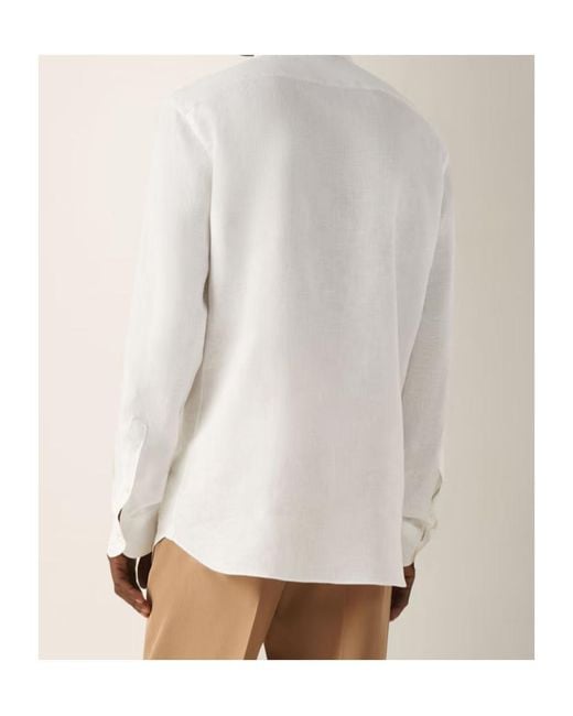 Zegna White Long-Sleeve Button-Up Shirt for men