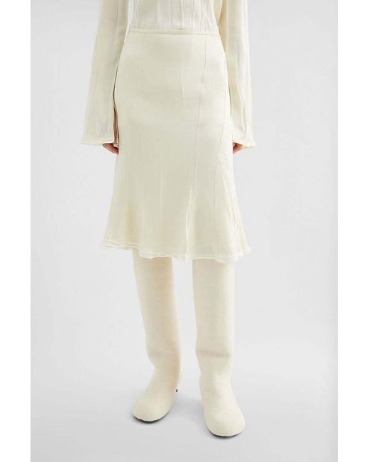 Jil Sander Natural Envers Satin Flared Skirt