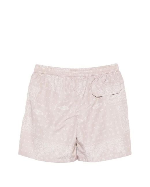 Eleventy Pink Drawstring Swim Trunks for men
