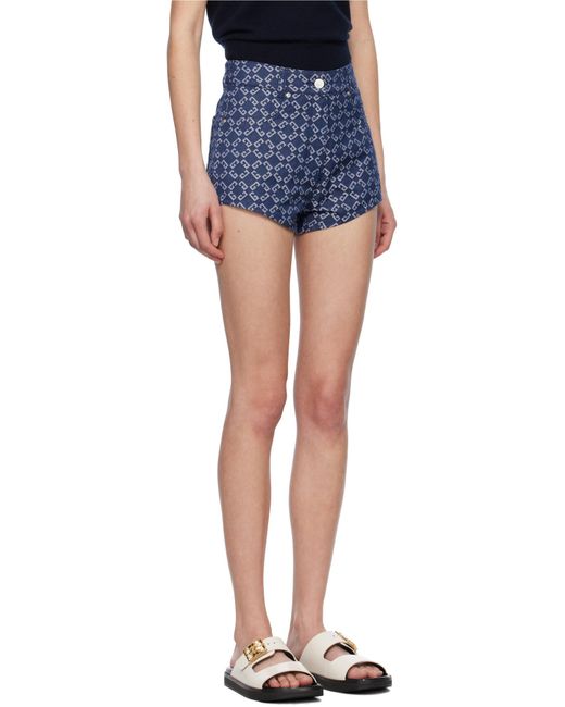 Givenchy Blue Monogram Denim Shorts