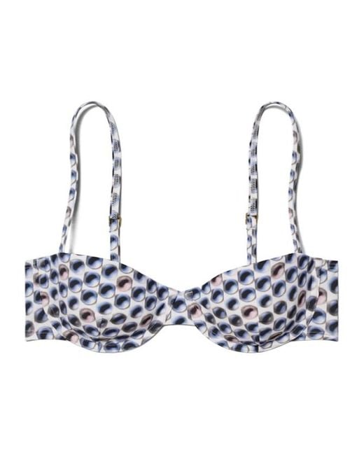 Tory Burch Blue Printed Underwire Bikini Top