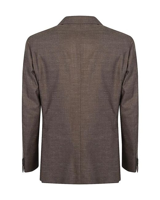 Brioni Brown Long-Sleeve Blazer for men