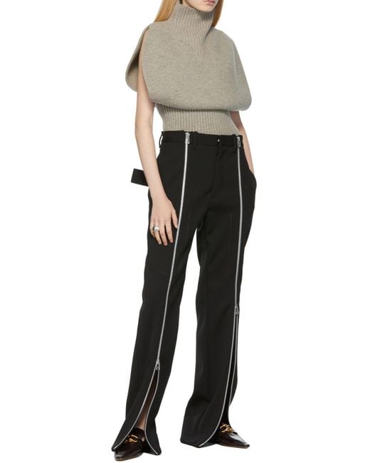 Bottega Veneta Black Bonded Stretch Cavalry Slim Trousers
