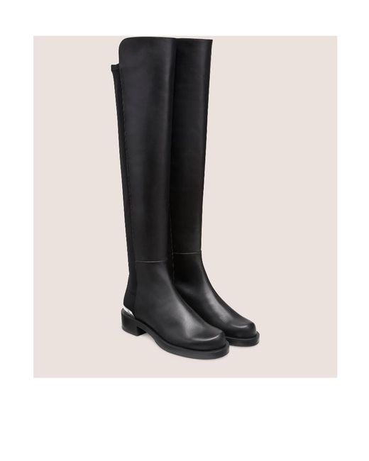 Stuart Weitzman Black Round-Headed Boots