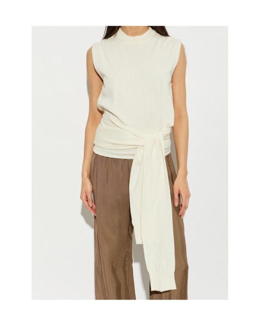 Rohe White Open-Back Wrap Knitted Top