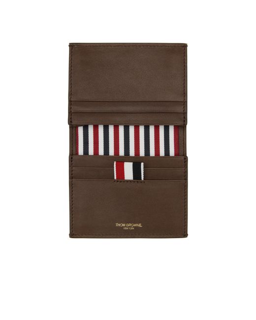 Thom Browne Brown Double Card Holder for men