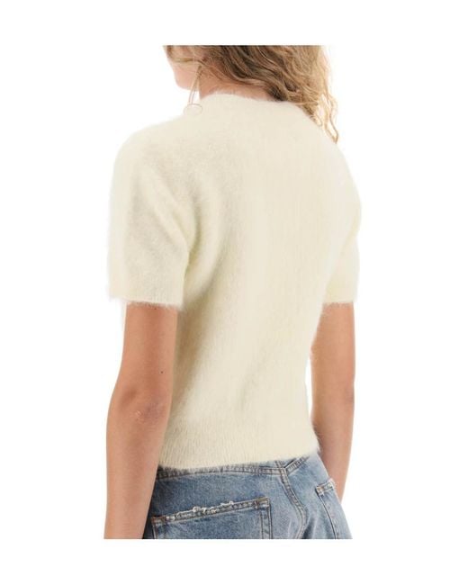 Maison Margiela Natural Button-Up Knitted Top