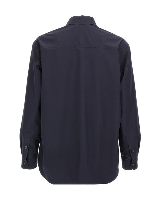Brioni Blue Flap Pocket Shirt Jacket for men