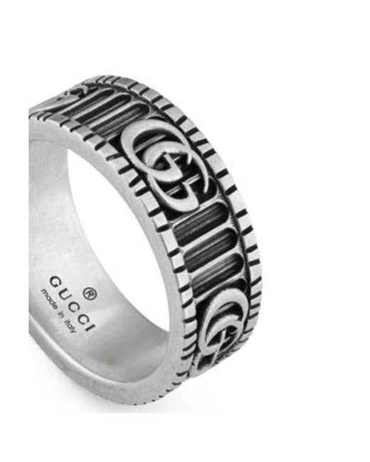 Gucci Gray Logo Marmont Ring
