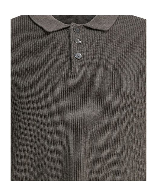 Alex Mill Gray Ribbed Polo Shirt for men