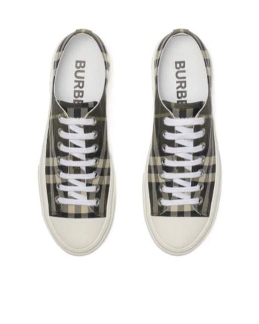 Burberry Multicolor Checked Low-Top Sneakers for men
