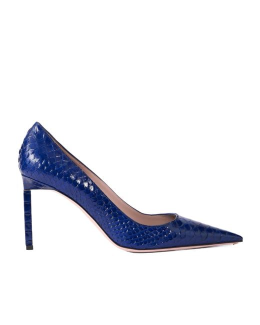 Tom Ford Blue Snake-Effect Leather Pumps