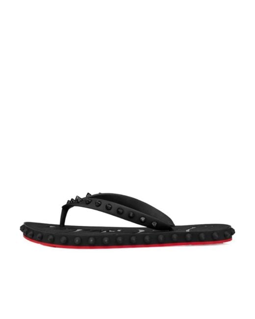 Christian Louboutin Black Super Loubi Flip Sandals