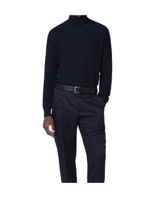 Tagliatore Blue Long-Sleeved Turtleneck Jumper for men
